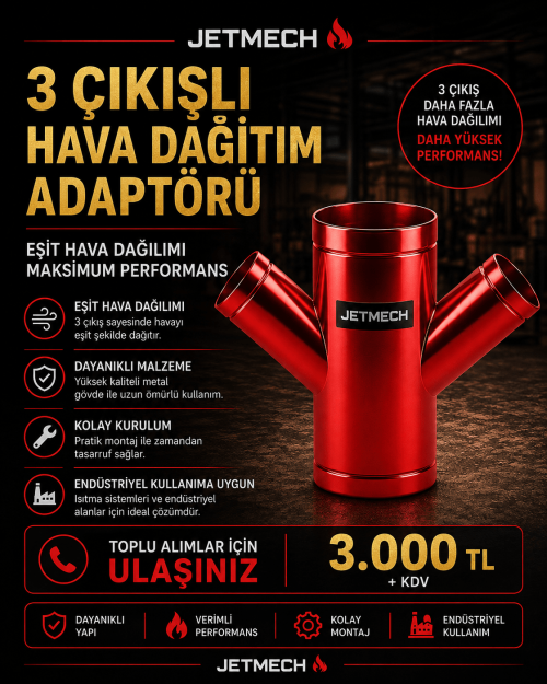 3 Çıkışlı Hava Dağıtım Adaptörü - JETMECH