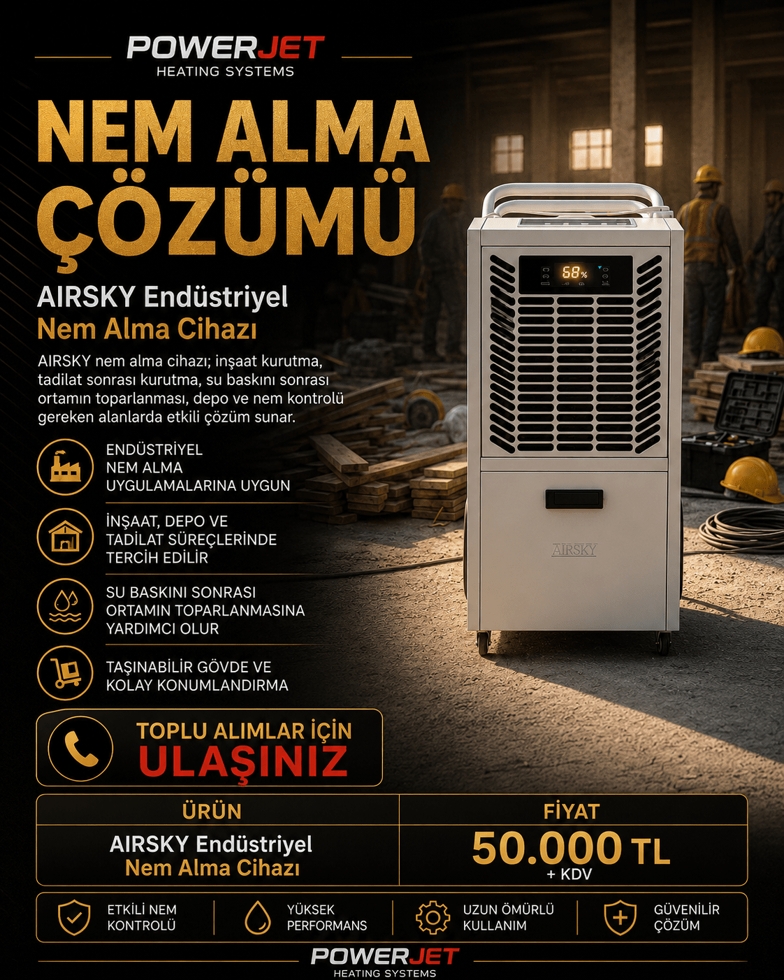 AIRSKY Endüstriyel Nem Alma Cihazı